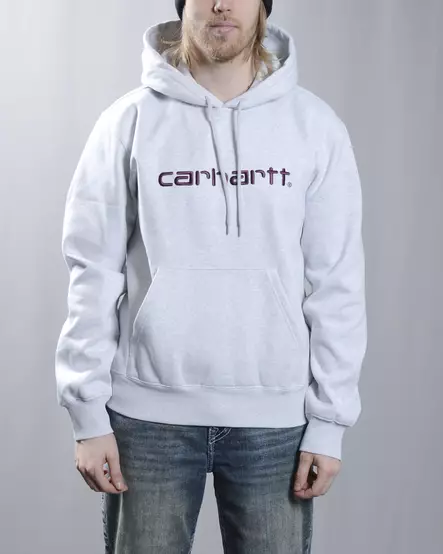 CARHARTT WIP Hooded Sweat Ash heather / Cozy purple - Miesten Hupparit - I030547.3PN - 1