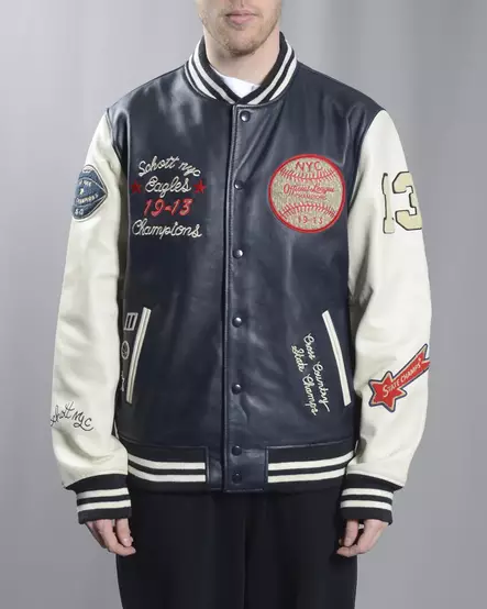 Schott NYC Teddy Avec Badges Takki - Miesten takit - LCLEAGUE - 1